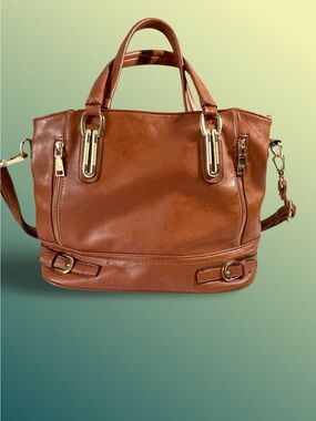 Chispaulo Faux Leather Brown/Caramel Satchel Handbag